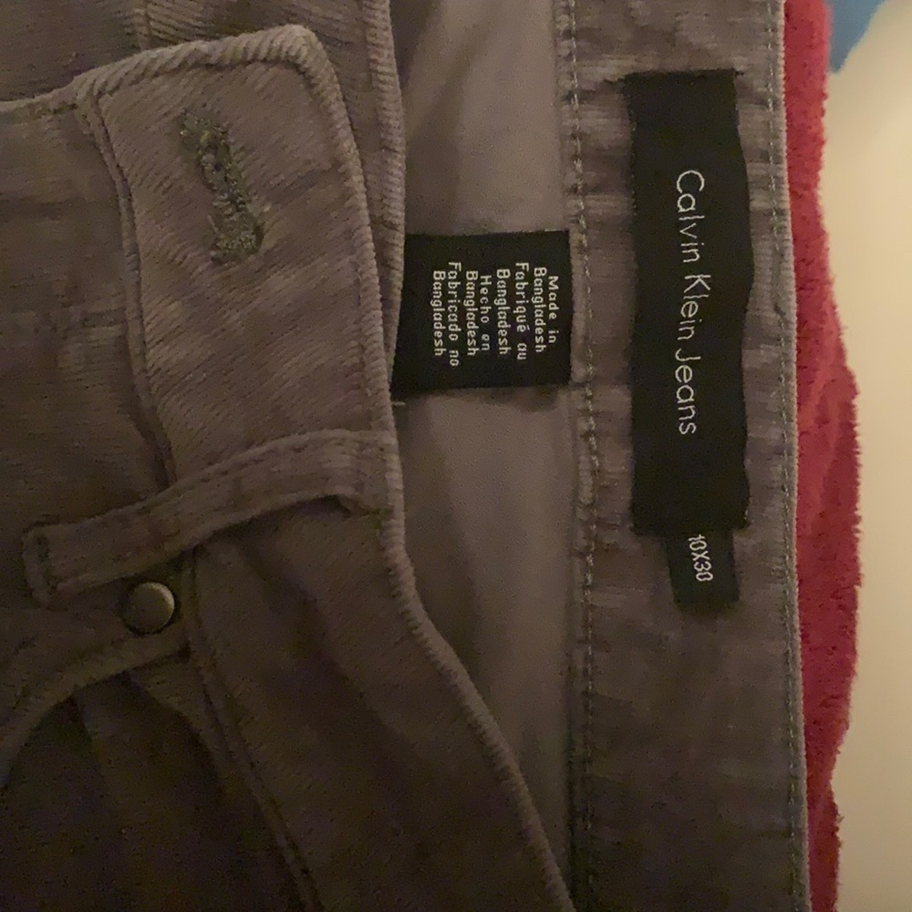 Calvin Klein Jeans Ultimate Skinny Women's 10x30 Grey Corduroy Ribbed Pants